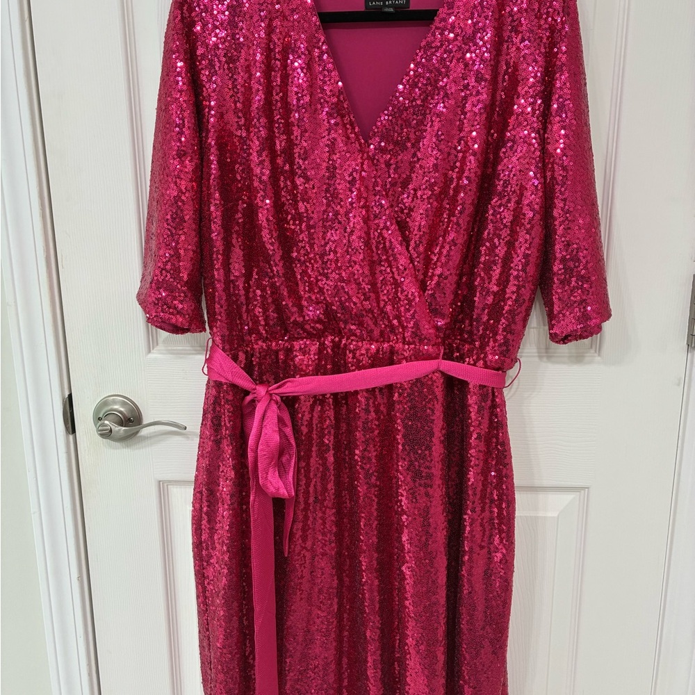 Lane Bryant Fuchsia Sequin Dress